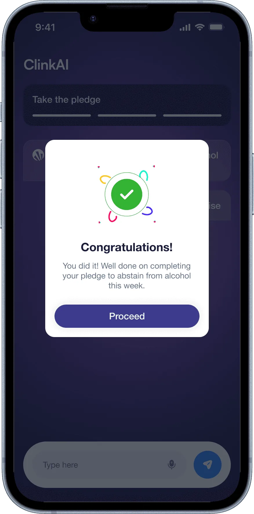 Clink conversational AI, screen 4