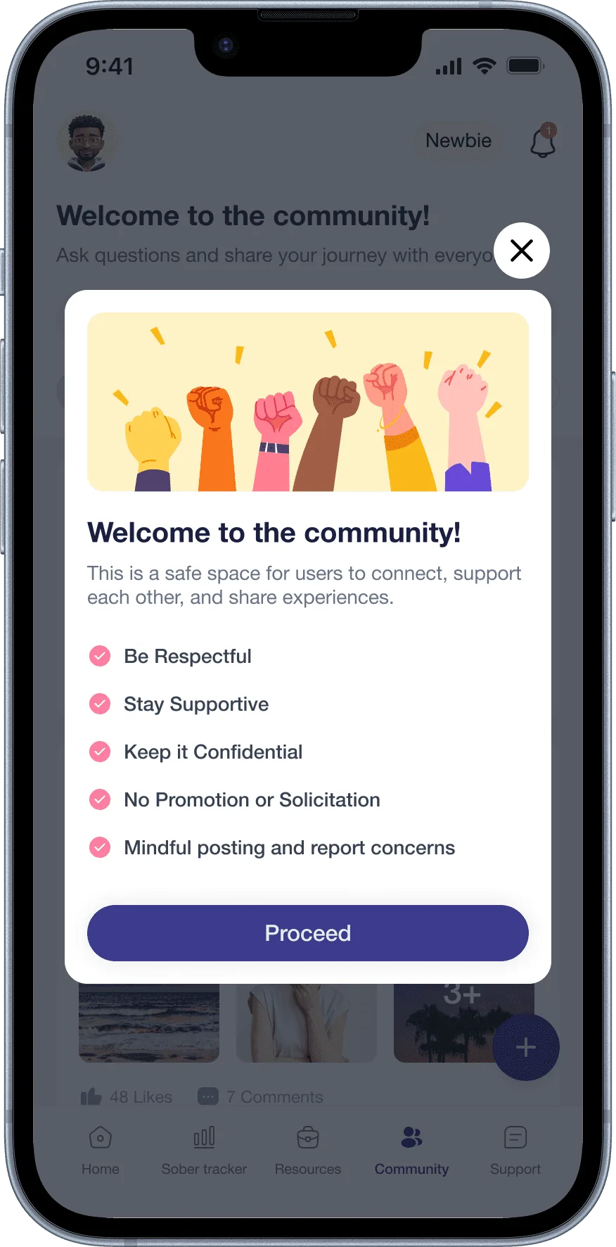 Clink community, screen 1