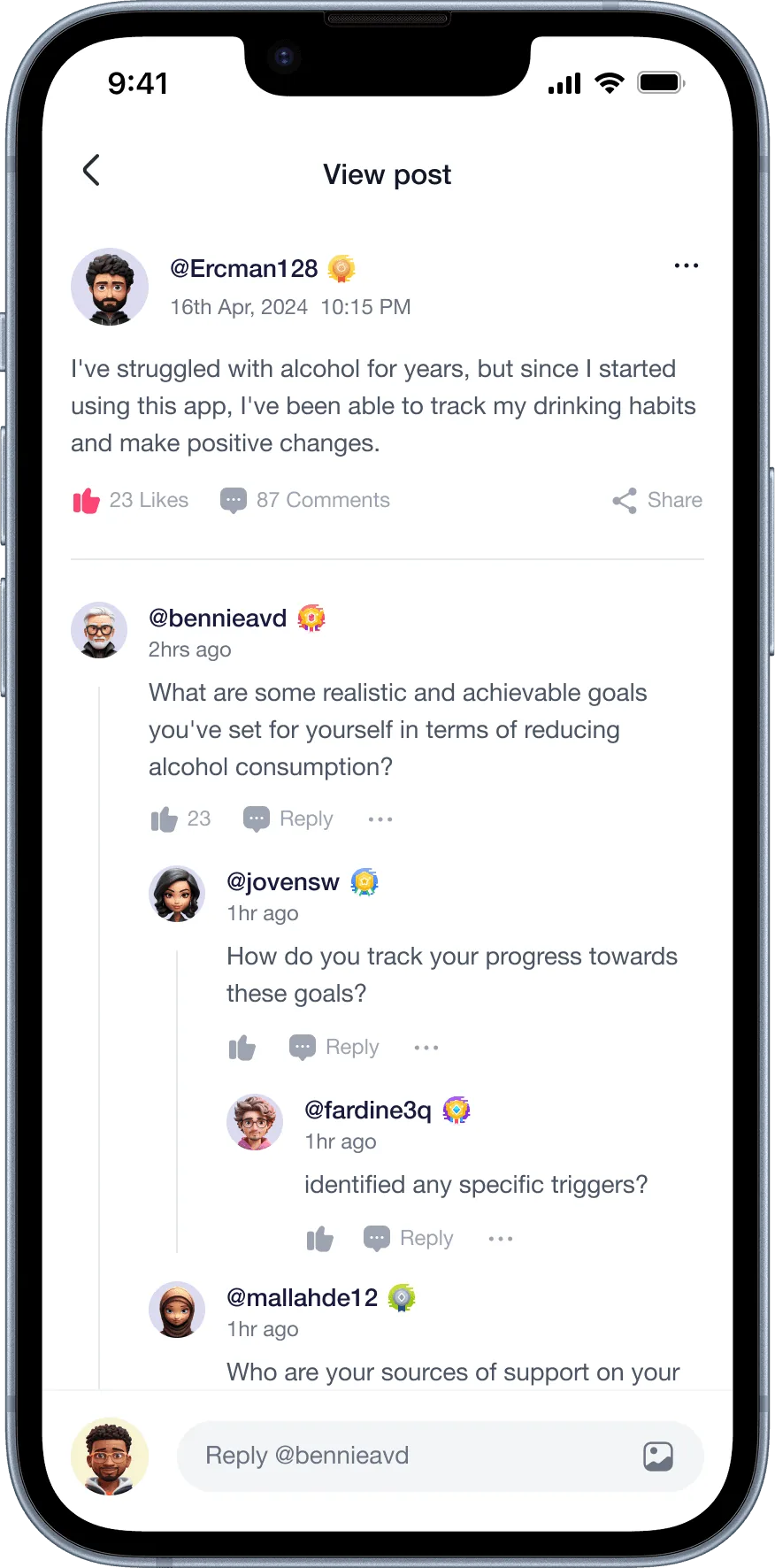Clink community, screen 3