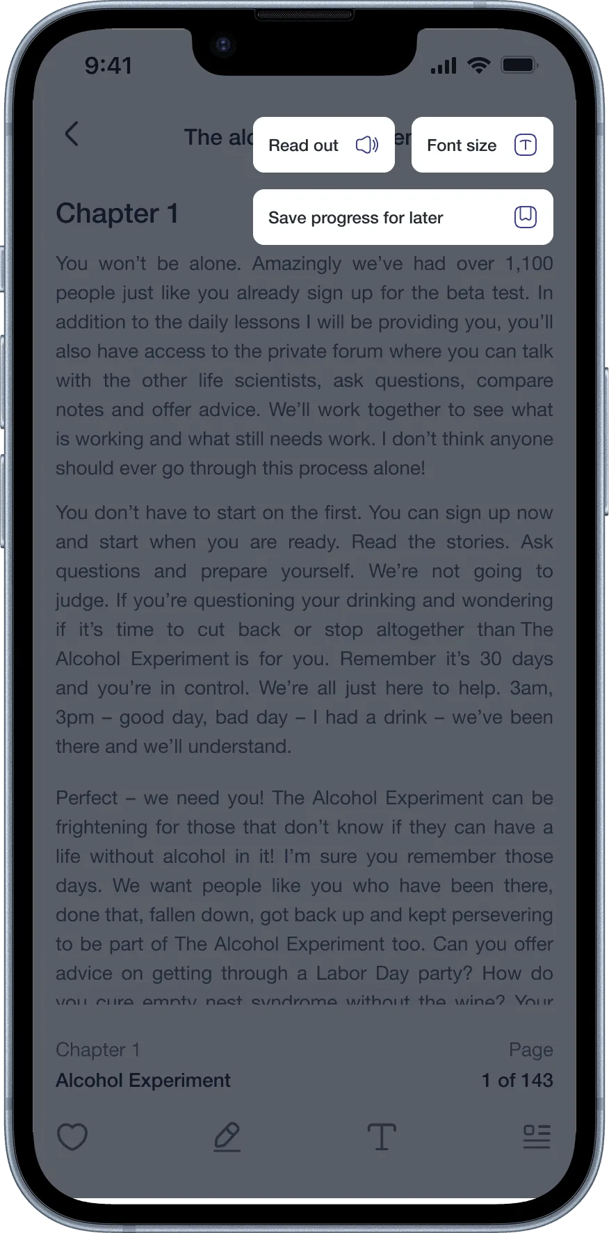 Clink accessible design, screen 2