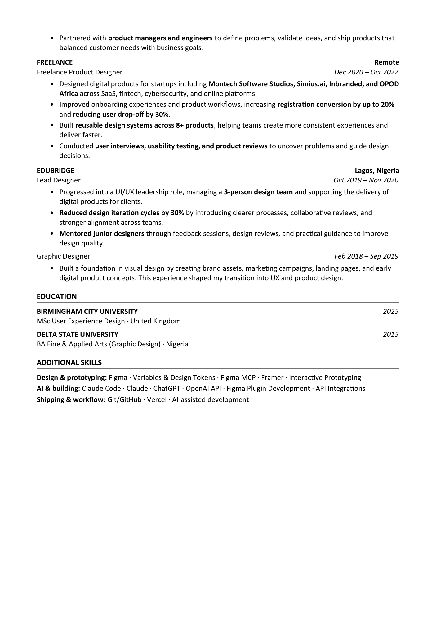 Page 2 of 2 of Emmanuel Edokpa's CV