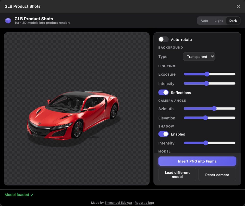 The plugin in dark mode
