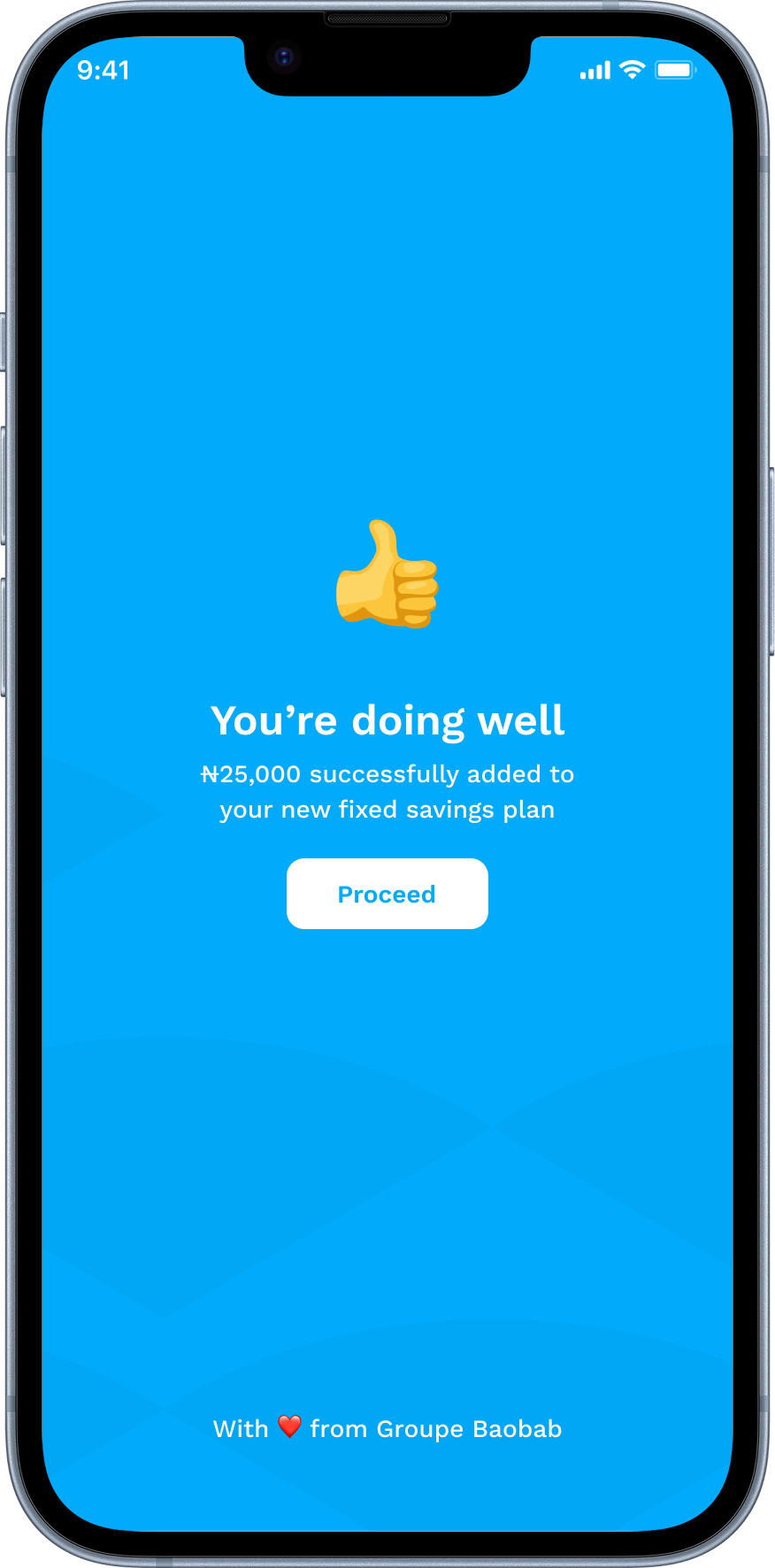 Jollof+ progress and milestones, screen 1