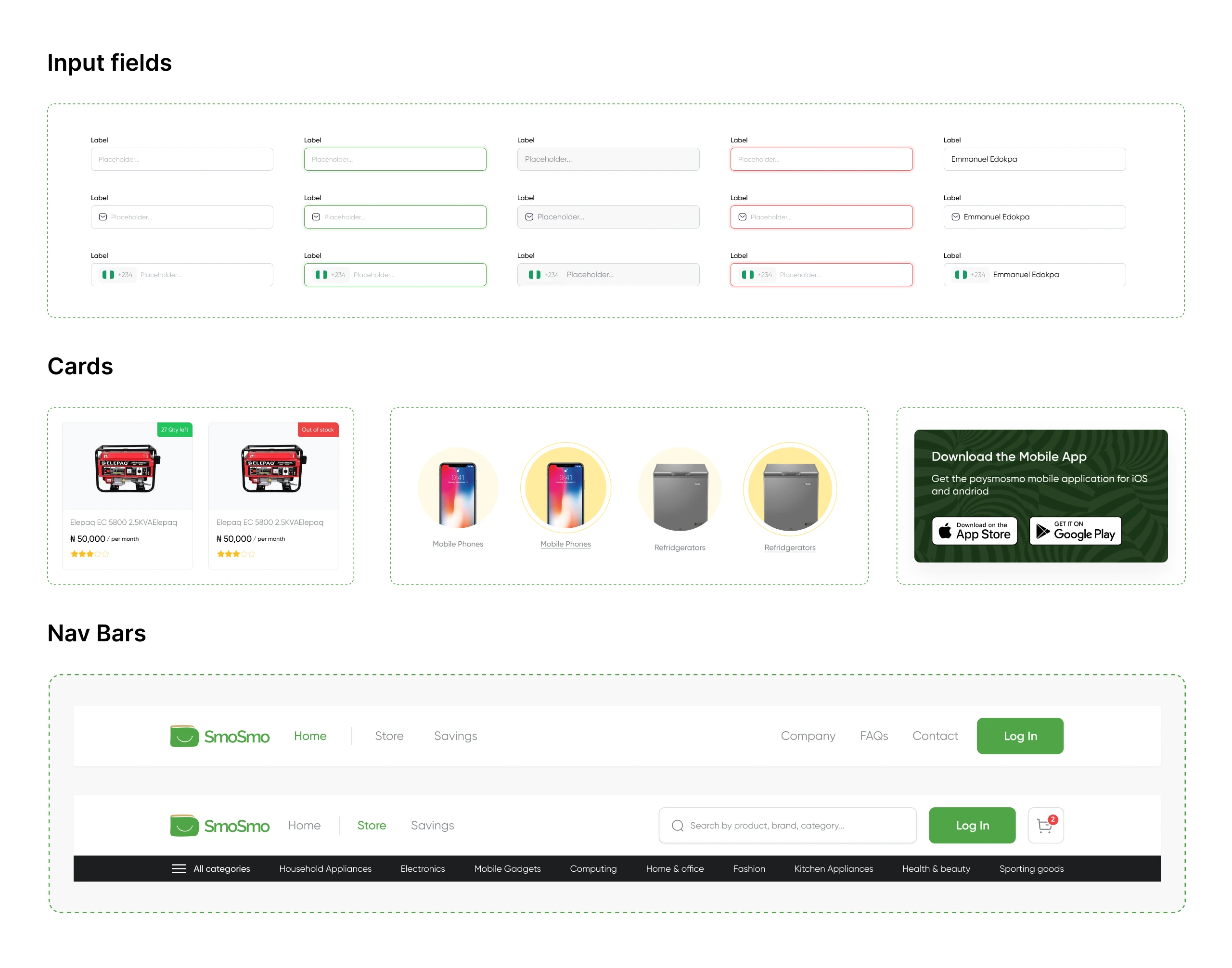 The Paysmosmo component library