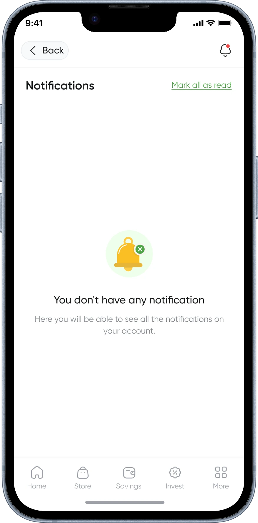 Paysmosmo mobile: no notifications yet